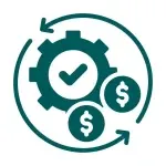 Cost saving icon.