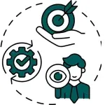 Result driven approach icon.